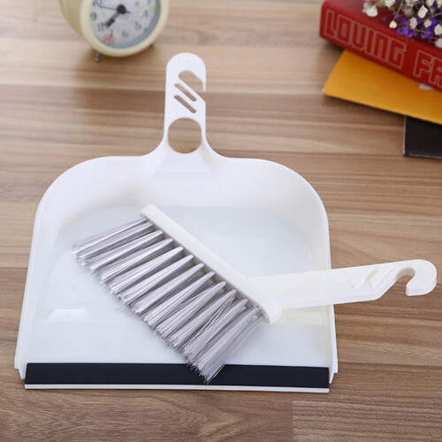 FRCOLOR kitchen broom and dustpan set white2pieces