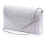 Pochette a tracolla da donna in raso con strass, colore argento 1