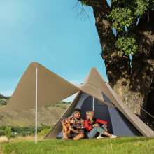 Vanntett tipi-campingtelt 35,5 x 35,5 x 21,5 m med veranda