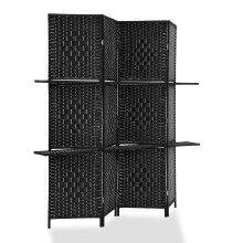 Freestanding Folding Room Divider Black 4-Panel
