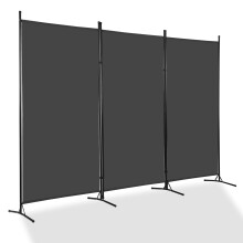 Freestanding Folding Room Divider Metal Frame 3-Panel