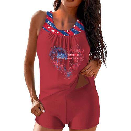 Dames tankini set met Amerikaanse vlag, tweedelig