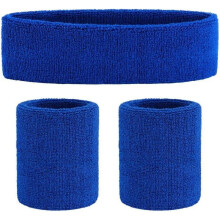 Sport-Schweißband-Set aus Frottee-Stirnband und Armband
