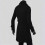Herre Slim Trenchcoat Sort Dobbeltradet XXL 6
