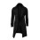 Herre Slim Trenchcoat Sort Dobbeltradet XXL 2