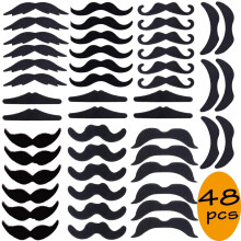 Zwarte kostuumsnorren voor Halloween (48 stuks)