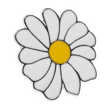 Broszka Daisy ze stopu białego do koszuli, 1 sztuka, 1,1 cala