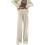Women's High Waisted Solid Straight Leg Trousers Brown 7