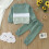 Conjunto de roupa infantil para menino, 2 peças, verde, manga comprida, patchwork. 4