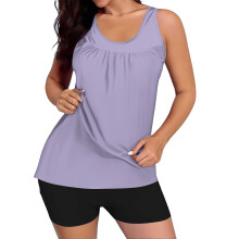 Conjunto de dos piezas de tankini para mujer con estampado gráfico.