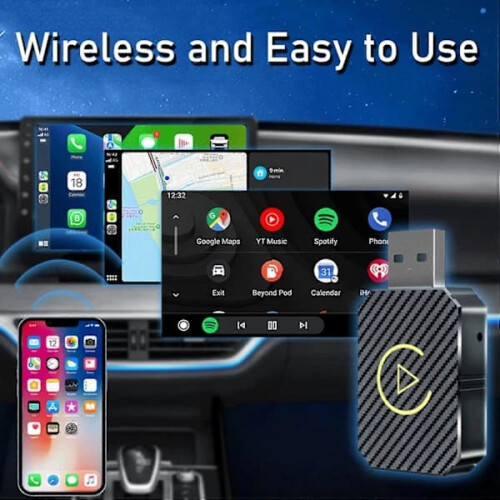 Wireless CarPlay Adapter Silver 2024 Upgraded 2