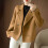 Blazer feminino oversized em tweed misto de lã com mangas compridas 7