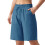 Damen-Leinenshorts, blau, elastischer Bund, 8,5 Zoll 2