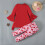 Completo per San Valentino per bambine - Set rosso a due pezzi con 6