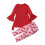 Completo per San Valentino per bambine - Set rosso a due pezzi con 5