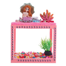 Acquario fai da te per pesci Betta, mini acquario in plastica con scatola per l'alimentazione.