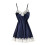 Damen-Spitzen-Dessous-Kleid-Set dunkelblau 1