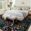 Washable Floral Botanical Area Rug 6'x9' Black 3