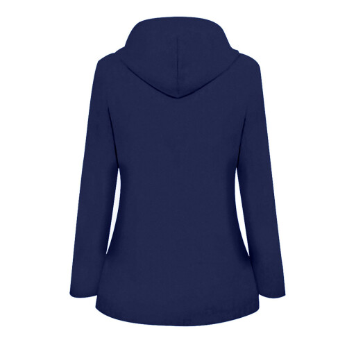 Women's Solid Hooded Raincoat Windproof Plus Size 2