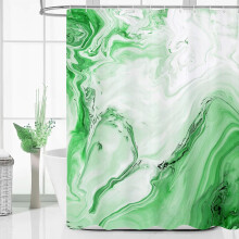 Sada sprchového závěsu ze smaragdově zeleného mramoru 72x84 palců