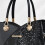 Γυναικεία μαύρη τσάντα Satchel με λαβή στο πάνω μέρος και πολλαπλές τσάντες 4