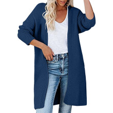 Leichter blauer Damen-Cardigan in Übergröße