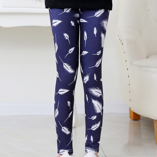 Girls' milk silk print leggings, fall winter, 6 years 1