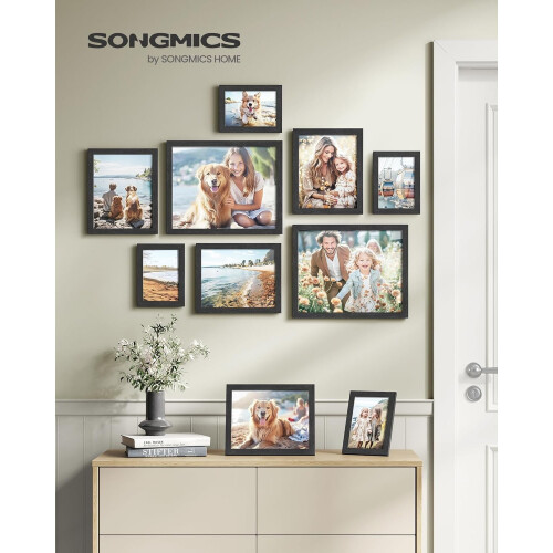 Collage Picture Frames Set Glass Ink Black 10-Piece 2