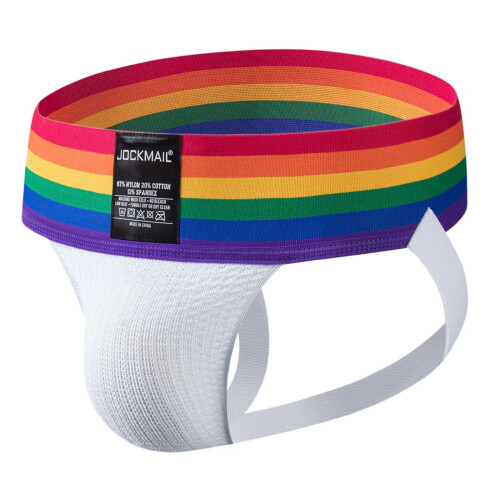 Herretrusser med jockstrap, hvide, åndbare, 1-pak 1