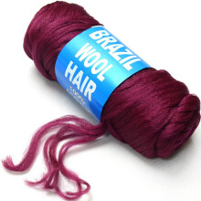Brazilian Wool Hair Black Acrylic Yarn 1 Roll