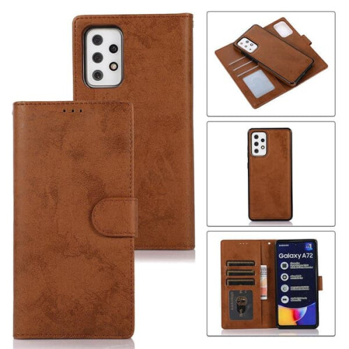 Compatível com Samsung Galaxy A72 - Capa carteira resistente e prática na cor roxa 1