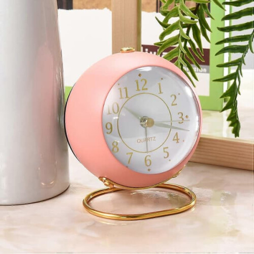 Analog Alarm Clock Retro Design Small Table Clock with 2