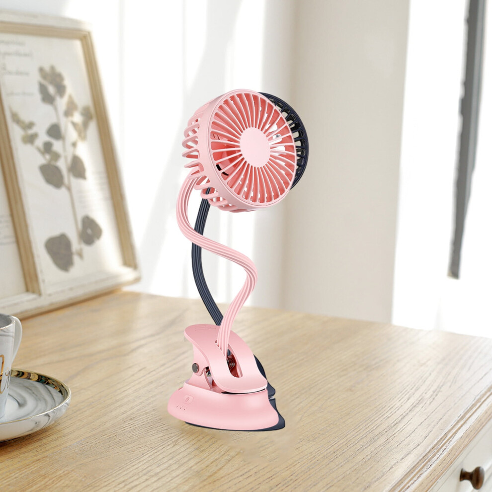 Mini USB Clip Fan Rechargeable Quiet 3-Speed Flexible