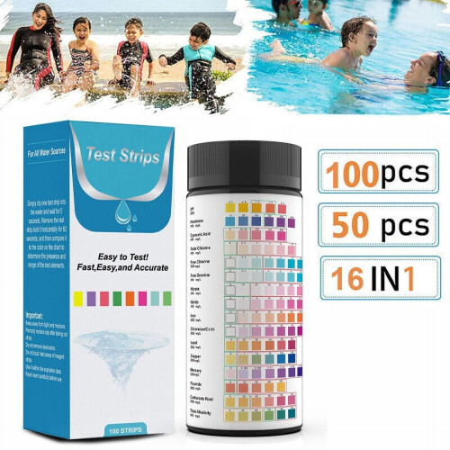 Water Quality Test Strips pH Copper Bacteria 16-in-1 50 pcs