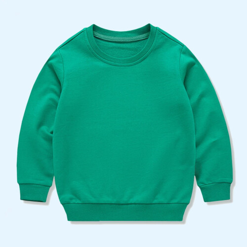 Kids' solid-color long sleeve round neck tee 1