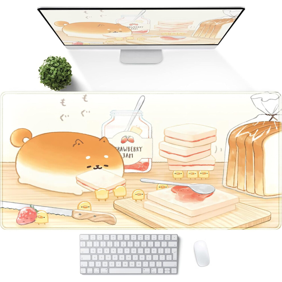 Shiba Inu Desk Mat Xxl 31.5X15.7 Inches Yellow 9418476856112