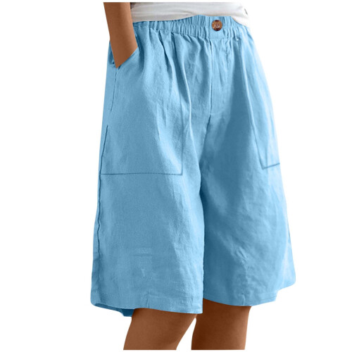 Dame sommerculotte i bomull-linblanding S-2XL 1