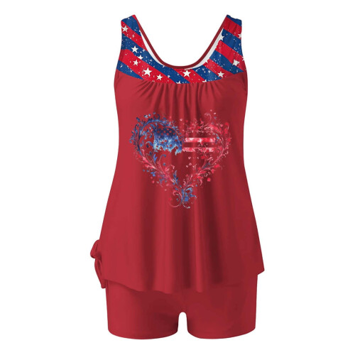 Dames tankini set met Amerikaanse vlag, tweedelig 1