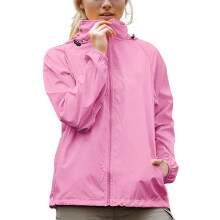 Women's lightweight waterproof rain jacket with hood