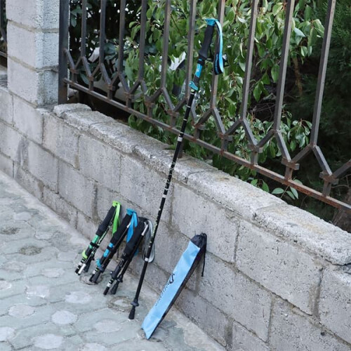 Hiking Poles Adjustable Folding 1 Pair 1