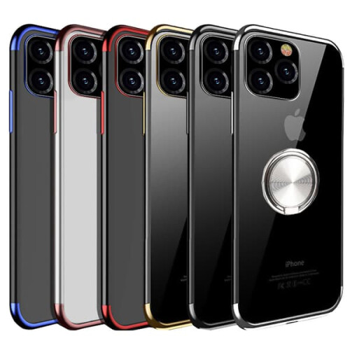 iPhone 11 silicone case with ring holder silver 2