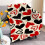 Valentinspledd boho hjerter rød svart fleece 1