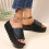 Schwarze Damen-Plateau-Slipper mit dicker Sohle, Größe 41 7