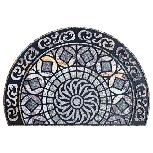Boheemse deurmat, halfrond, 50x80 cm, antislip, fluweel