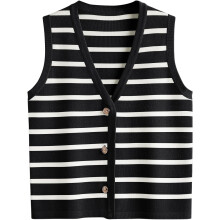 Women's striped sleeveless vest cropped tank top