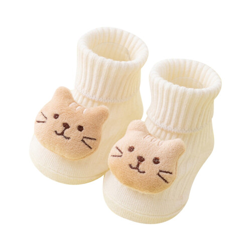 Toddler Non-Slip Crew Socks White 0–1 Years