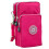 Bolsa de ombro resistente para celular, rosa escuro. 5