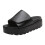 Schwarze Damen-Plateau-Slipper mit dicker Sohle, Größe 41 2
