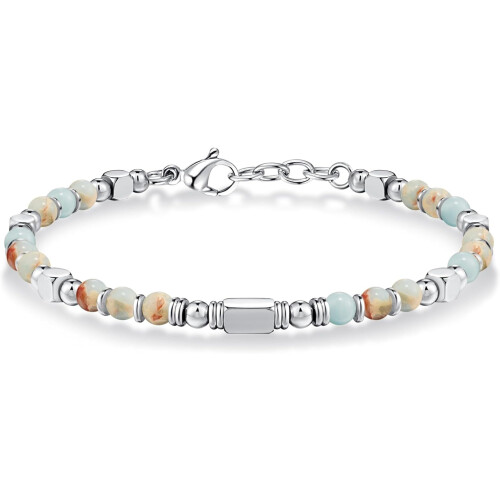 Women's Beaded Boho Bracelet Silver Gold 7+1 inch