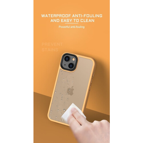 Capa de silicone aderente compatível com iPhone 13 Pro Max, laranja. 2